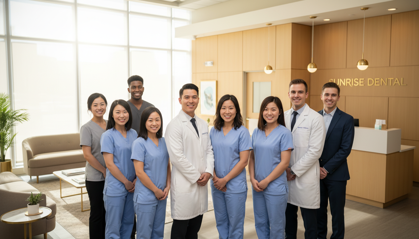 Johnson Dental team welcoming patients in modern office