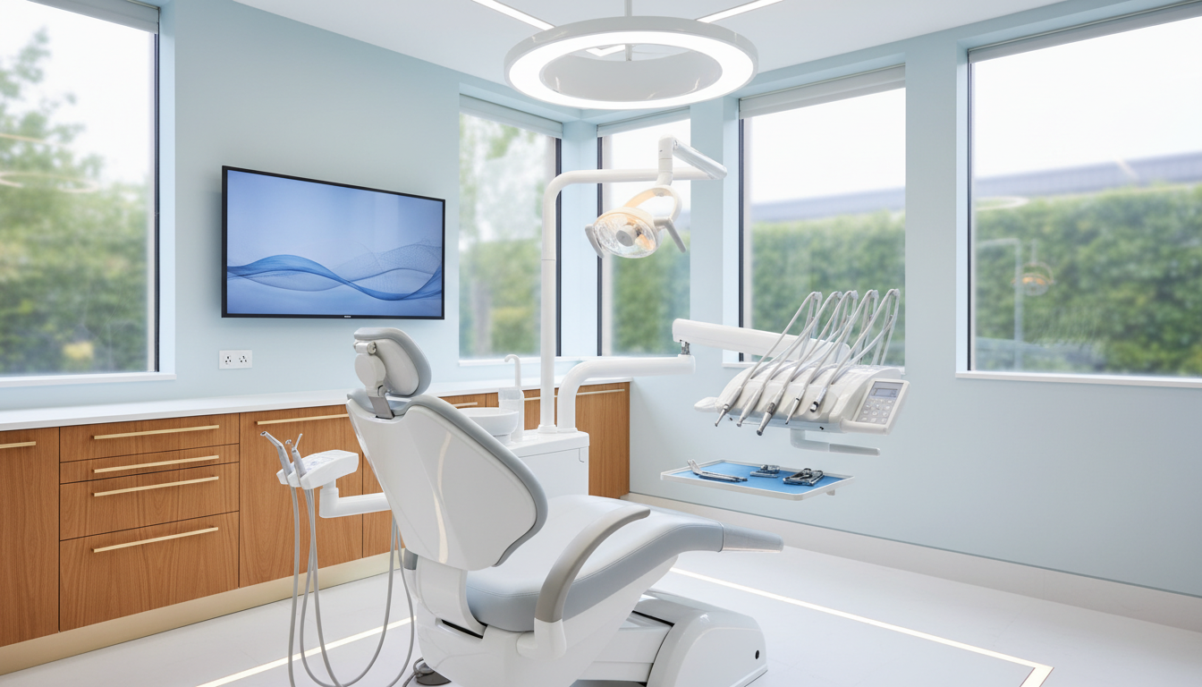 Modern, clean dental office interior